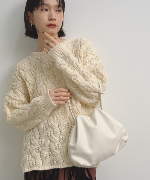 ワンハンドルフェイクレザーバッグ（ショルダーバッグ）｜Shelly