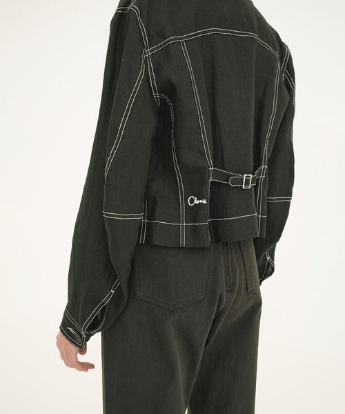 CLANE（クラネ）の「LINEN SHIRT JACKET（その他アウター・レディース・イエロー/ブラック・2/1）」の10枚目の写真