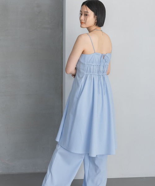 A part by（アパートバイ）の「サッカーストライプキャミワンピース（ワンピース・レディース・ブルー系その他3/ベージュ・FREE）」の9枚目の写真