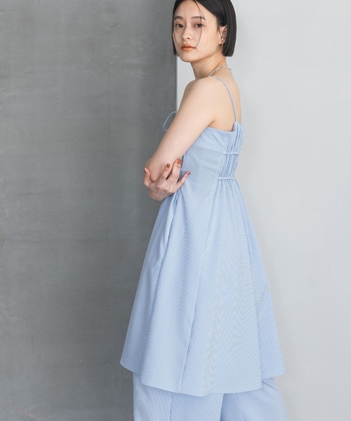 A part by（アパートバイ）の「サッカーストライプキャミワンピース（ワンピース・レディース・ブルー系その他3/ベージュ・FREE）」の8枚目の写真