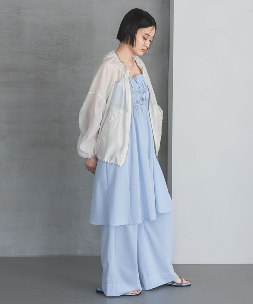 A part by（アパートバイ）の「サッカーストライプキャミワンピース（ワンピース・レディース・ブルー系その他3/ベージュ・FREE）」の6枚目の写真