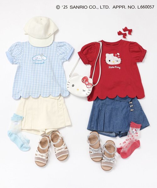 apres les cours(アプレレクール)の「【ジュニア対応】リボン・お花ボタンラップ風ショートパンツ(その他パンツ・キッズ・インディゴブルー/アイボリー・80/90/100/110/120/130/140)」の8枚目の写真