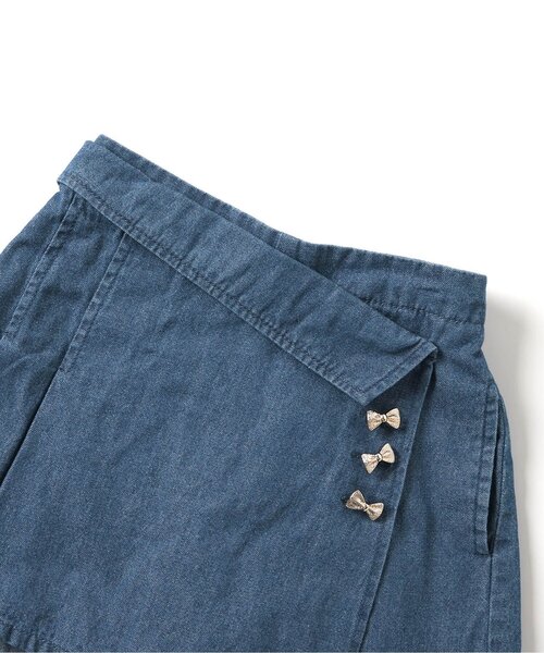 apres les cours(アプレレクール)の「【ジュニア対応】リボン・お花ボタンラップ風ショートパンツ(その他パンツ・キッズ・インディゴブルー/アイボリー・80/90/100/110/120/130/140)」の10枚目の写真