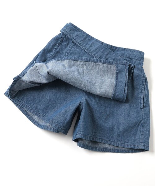 apres les cours(アプレレクール)の「【ジュニア対応】リボン・お花ボタンラップ風ショートパンツ(その他パンツ・キッズ・インディゴブルー/アイボリー・80/90/100/110/120/130/140)」の13枚目の写真