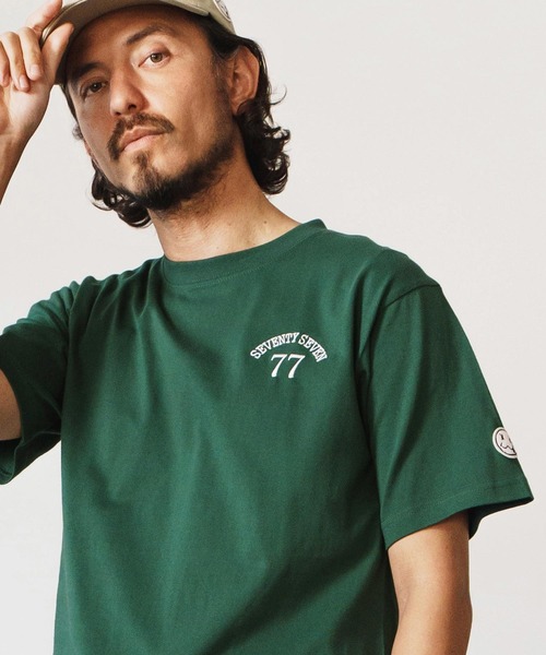 seventy seven(セブンティセブン)の「mt9664-middle onz S-S high end t-shirts (77arch) Tシャツ(Tシャツ/カットソー・メンズ・グリーン/ホワイト/ブラック・S/M/L/XL)」の6枚目の写真