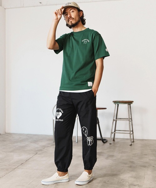 seventy seven(セブンティセブン)の「mt9664-middle onz S-S high end t-shirts (77arch) Tシャツ(Tシャツ/カットソー・メンズ・グリーン/ホワイト/ブラック・S/M/L/XL)」の8枚目の写真