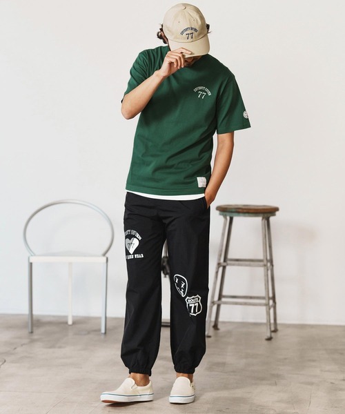 seventy seven(セブンティセブン)の「mt9664-middle onz S-S high end t-shirts (77arch) Tシャツ(Tシャツ/カットソー・メンズ・グリーン/ホワイト/ブラック・S/M/L/XL)」の9枚目の写真