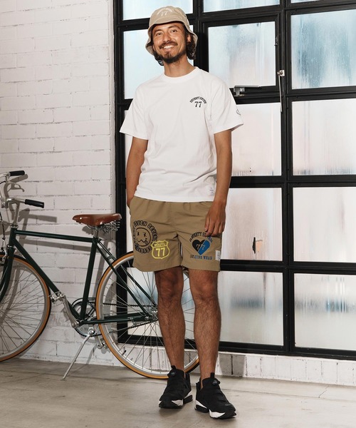 seventy seven(セブンティセブン)の「mt9664-middle onz S-S high end t-shirts (77arch) Tシャツ(Tシャツ/カットソー・メンズ・グリーン/ホワイト/ブラック・S/M/L/XL)」の12枚目の写真