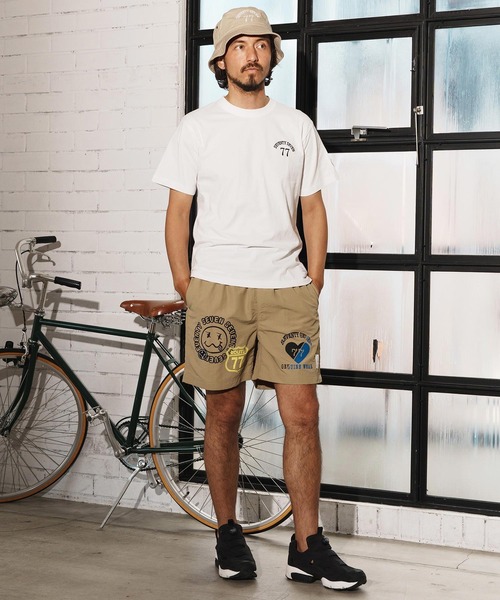 seventy seven(セブンティセブン)の「mt9664-middle onz S-S high end t-shirts (77arch) Tシャツ(Tシャツ/カットソー・メンズ・グリーン/ホワイト/ブラック・S/M/L/XL)」の14枚目の写真