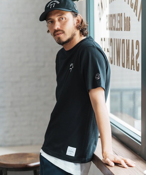 seventy seven(セブンティセブン)の「mt9664-middle onz S-S high end t-shirts (77arch) Tシャツ(Tシャツ/カットソー・メンズ・グリーン/ホワイト/ブラック・S/M/L/XL)」の15枚目の写真