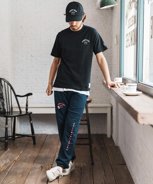 seventy seven(セブンティセブン)の「mt9664-middle onz S-S high end t-shirts (77arch) Tシャツ(Tシャツ/カットソー・メンズ・グリーン/ホワイト/ブラック・S/M/L/XL)」の17枚目の写真