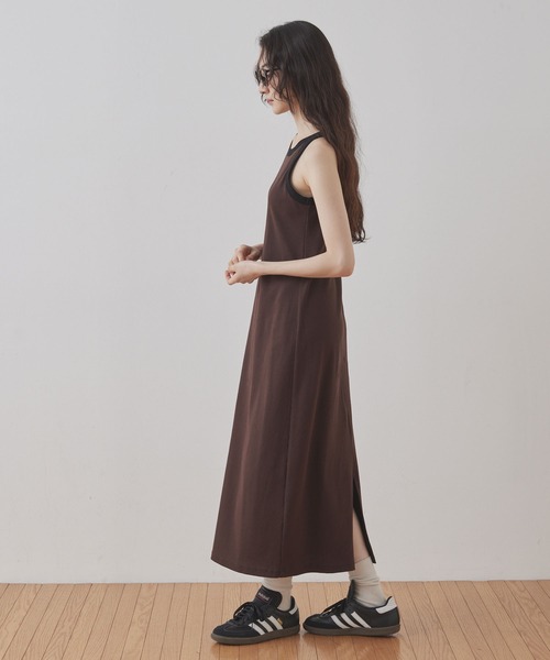 Unblend】カップ付き 配色アメスリ タンクトップ ワンピース Unblend