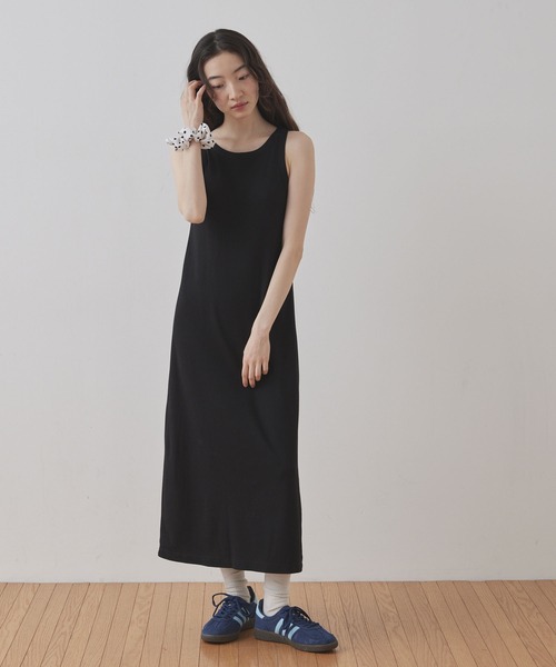 Unblend】カップ付き 配色アメスリ タンクトップ ワンピース