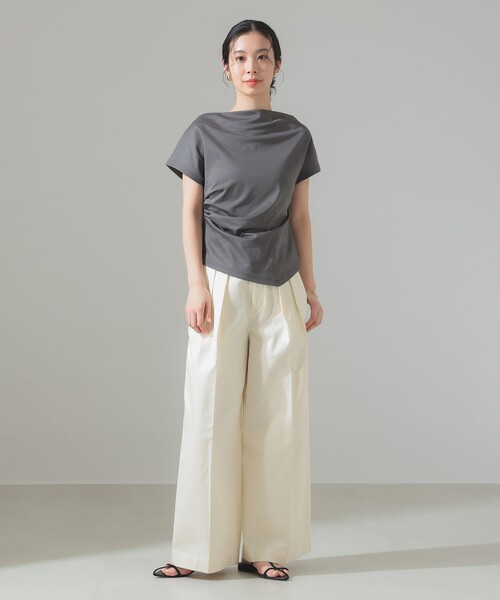 Demi-Luxe BEAMS トリアセ ペプラム ハーフスリーブ プルオーバー