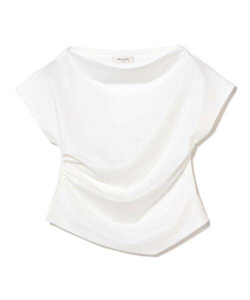 アシンメトリーヘム ハーフスリーブ プルオーバー（Tシャツ