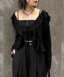 【@re.__mi23セレクト】カットジャガードラッフルカーディガン