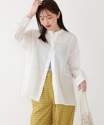 SHIPS Colors:〈手洗い可能〉キュプラ コットン シアー オーバー シャツ