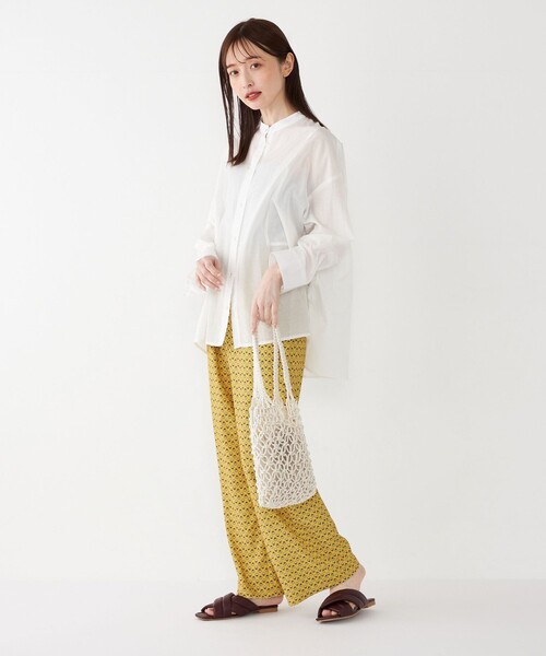 SHIPS Colors（シップス カラーズ）の「SHIPS Colors:〈手洗い可能〉キュプラ コットン シアー オーバー シャツ（シャツ/ブラウス・レディース・ブラック/ピンク/ライトグリーン/オフホワイト・ONE SIZE）」の20枚目の写真
