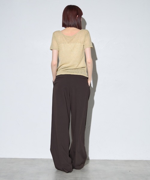 leimn（レイムン）の「チョーカー付きシアーワッフル半袖Tシャツ（Tシャツ/カットソー・レディース・ライトグリーン/ブラック・FREE）」の15枚目の写真