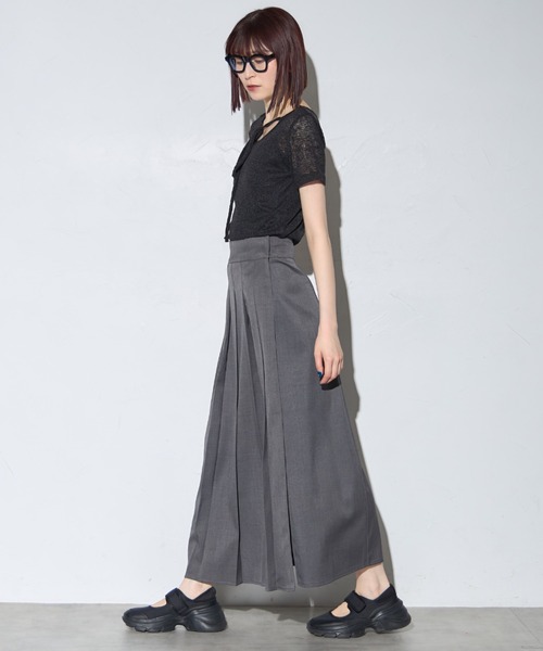 leimn（レイムン）の「チョーカー付きシアーワッフル半袖Tシャツ（Tシャツ/カットソー・レディース・ライトグリーン/ブラック・FREE）」の7枚目の写真