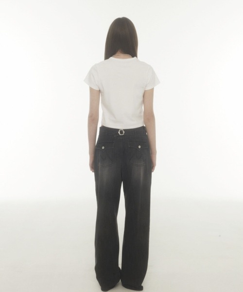 Midnight Move（ミッドナイトムーブ）の「Midnight Move／4ホールクロップT（Tシャツ/カットソー・レディース・ブラック/グレー/アイボリー・FREE）」の7枚目の写真