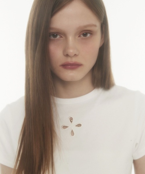 Midnight Move（ミッドナイトムーブ）の「Midnight Move／4ホールクロップT（Tシャツ/カットソー・レディース・ブラック/グレー/アイボリー・FREE）」の10枚目の写真