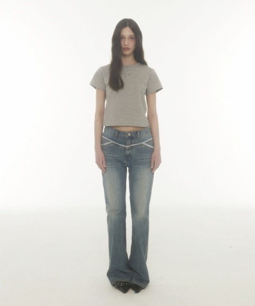 Midnight Move（ミッドナイトムーブ）の「Midnight Move／4ホールクロップT（Tシャツ/カットソー・レディース・ブラック/グレー/アイボリー・FREE）」の17枚目の写真