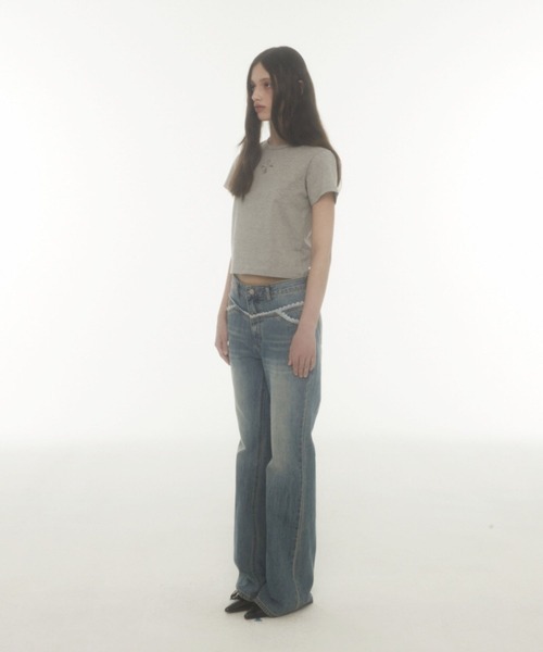 Midnight Move（ミッドナイトムーブ）の「Midnight Move／4ホールクロップT（Tシャツ/カットソー・レディース・ブラック/グレー/アイボリー・FREE）」の18枚目の写真