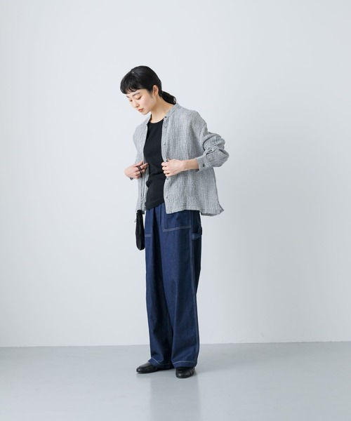 かぐれ2025 リネンキュプラドライシャツ セール】リネンキュプラドライシャツ（シャツ/ブラウス）｜か
