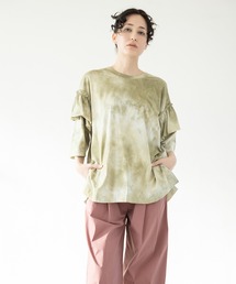 OSMOSIS | タイダイショルダーフリルTシャツ(Tシャツ/カットソー)