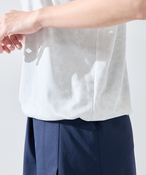 JUN&ROPE'（ジュンアンドロペ）の「【UV CARE】【吸水速乾】【ストレッチ】アニマル柄ジャガードドロストプルオーバー（Tシャツ/カットソー・レディース・ピンク/グレー/ネイビー・M/L/S）」の7枚目の写真