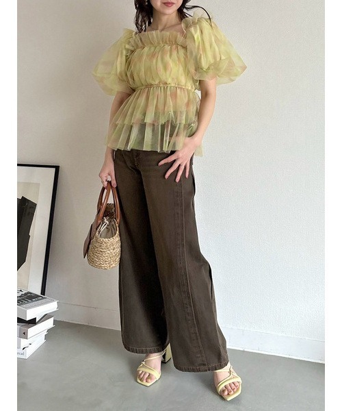 ルーズフィットワイドデニムパンツ（その他パンツ）｜LILY BROWN
