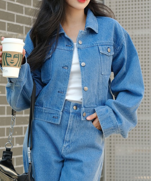 DURAS(デュラス)の「雑誌掲載|ショートデニムジャケット(デニムジャケット・レディース・ブルー/ブラック/ライトブルー・SMALL/MEDIUM)」の19枚目の写真