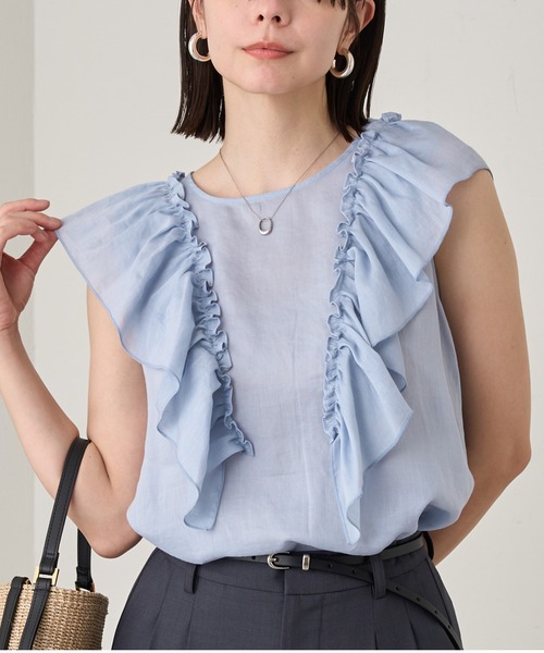 Loungedress - 【新品】Loungedress(ラウンジドレス)  ノースリフリルブラウス フリルノースリブラウス | LOUNGEDRESS(ラウンジドレス