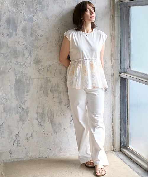 100％本物 セール】【リンク】お花刺しゅうドッキングT(キッズ)（Tシャツ 靴