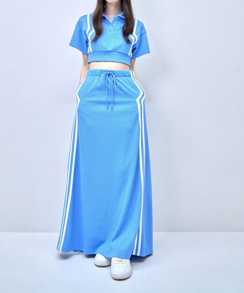 Nora Lily(ノラリリー)の「【Nora Lily】Shift Line Track Long Skirt(スカート・レディース・グリーン/ブルー/ブラック/パープル・FREE)」の13枚目の写真