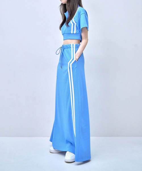 Nora Lily(ノラリリー)の「【Nora Lily】Shift Line Track Long Skirt(スカート・レディース・グリーン/ブルー/ブラック/パープル・FREE)」の12枚目の写真