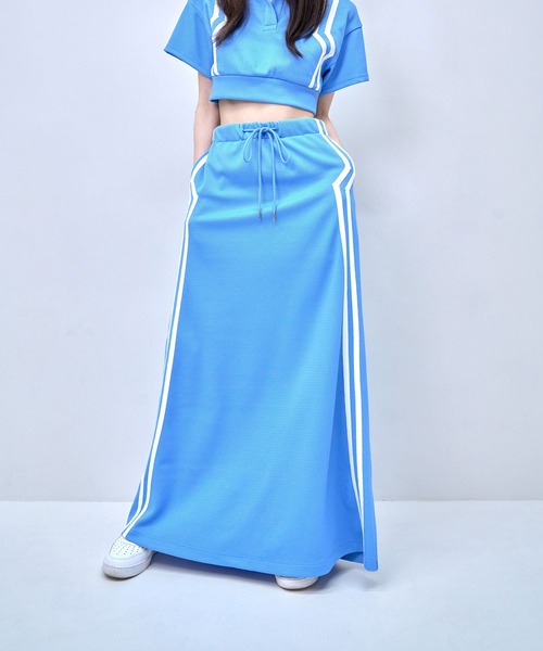Nora Lily(ノラリリー)の「【Nora Lily】Shift Line Track Long Skirt(スカート・レディース・グリーン/ブルー/ブラック/パープル・FREE)」の8枚目の写真
