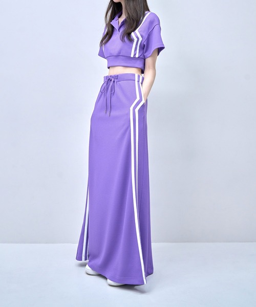 Nora Lily(ノラリリー)の「【Nora Lily】Shift Line Track Long Skirt(スカート・レディース・グリーン/ブルー/ブラック/パープル・FREE)」の6枚目の写真