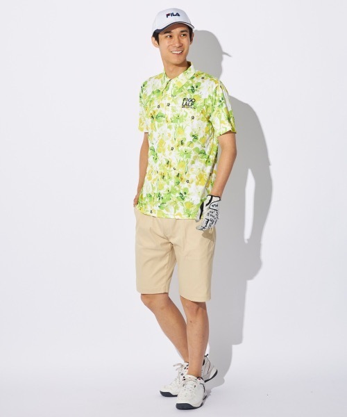 フィラゴルフ 上下セットアップ　半袖ゴルフシャツL ショートパンツM セール】【FILA GOLF/フィラゴルフ】エンボスツイルショート