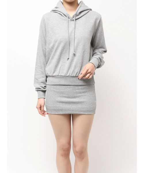 GYDA(ジェイダ)の「ドッキングスウェットワンピース(ワンピース・レディース・グレー/オフホワイト/ブラック・FREE)」の4枚目の写真
