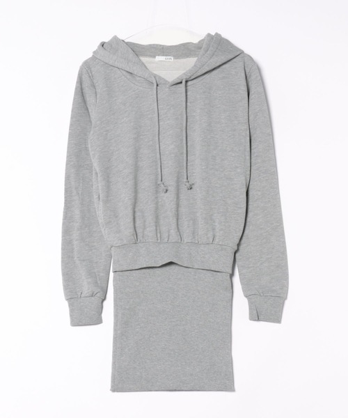 GYDA(ジェイダ)の「ドッキングスウェットワンピース(ワンピース・レディース・グレー/オフホワイト/ブラック・FREE)」の3枚目の写真