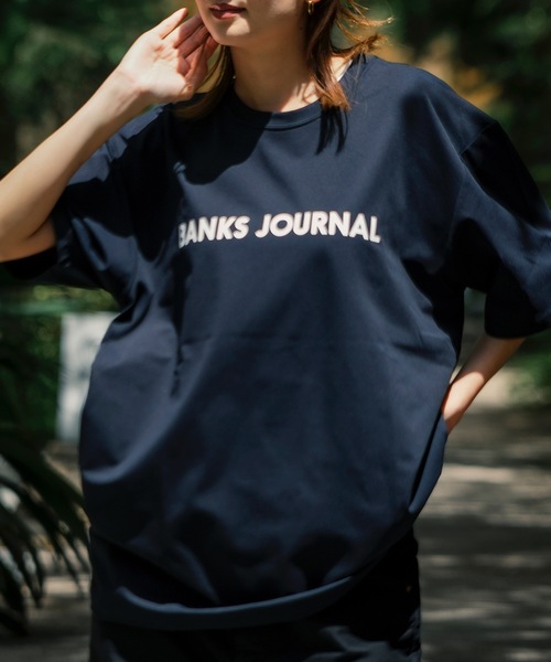 BANKS(バンクス)の「DESIGN TEE /BANKS JOURNAL(バンクスジャーナル)ブランドロゴプリント半袖デザインT-シャツ(Tシャツ/カットソー・メンズ・ブラック/スモークピンク/オフホワイト・LARGE/MEDIUM/X-LARGE)」の14枚目の写真