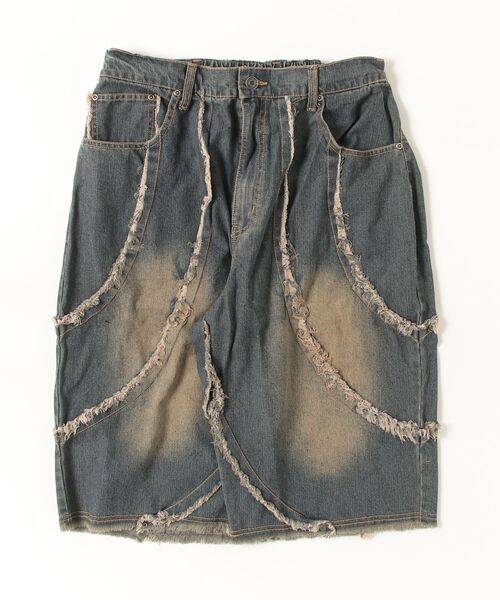 ATMARK(アットマーク)の「《フリーサイズ / UNISEX 》フリンジ ハーフパンツ ショートパンツ(デニムパンツ・メンズ・ブラック/インディゴブルー・FREE)」の9枚目の写真