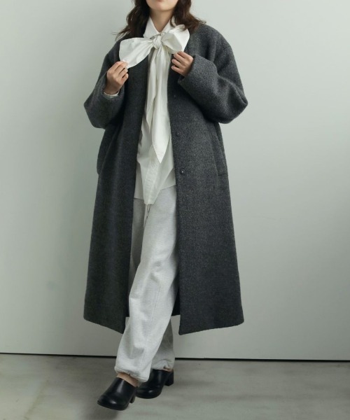 anuke(アンヌーク)の「anuke Drawstring Sweat Pants ドローストリングスウェットパンツ/62520726(スウェットパンツ・レディース・ネイビー/グレー・36/38)」の4枚目の写真