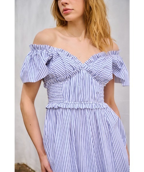 Charlotte Stripe Dress ストライプシャーリングドレス