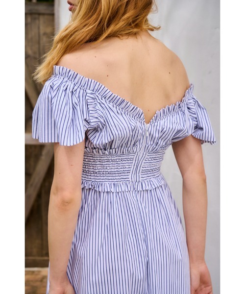Charlotte Stripe Dress ストライプシャーリングドレス