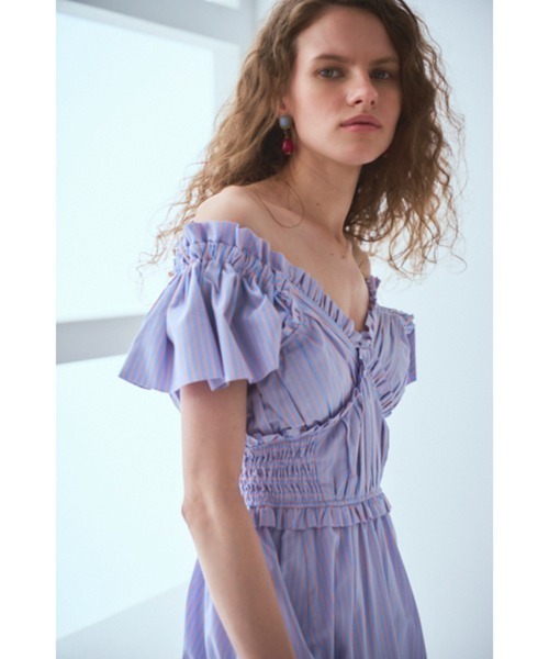 Charlotte Stripe Dress ストライプシャーリングドレス