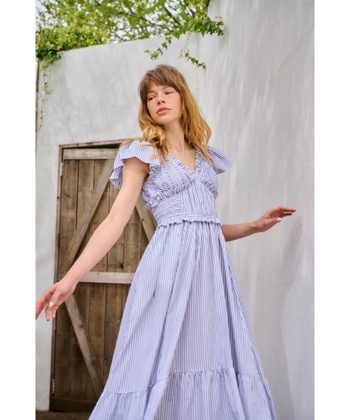 日本未入荷 Charlotte ストライプシャーリングドレス Dress Stripe ワンピース