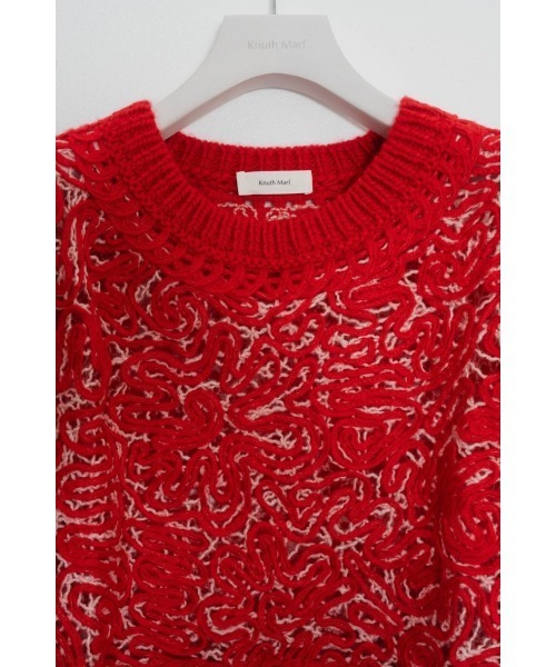 Knuth Marf(クヌースマーフ)の「embroidery knit best(ベスト・レディース・レッド/グレー・FREE)」の11枚目の写真